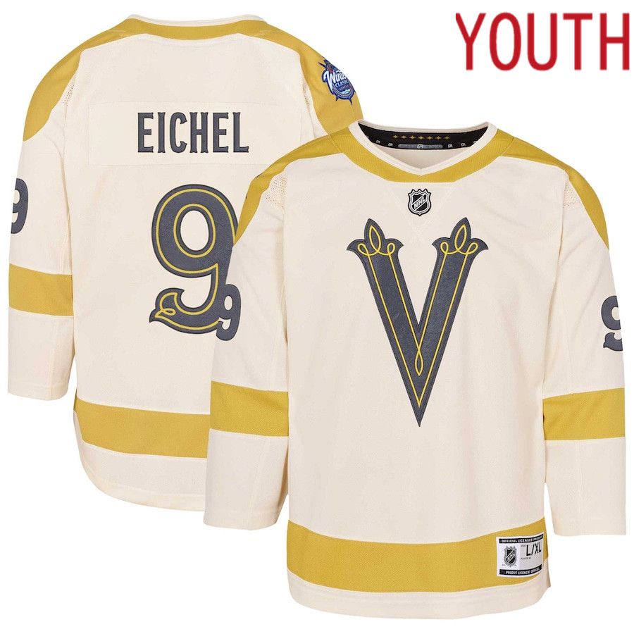 Youth Vegas Golden Knights #9 Jack Eichel Cream 2024 NHL Winter Classic Premier Player Jersey->more nhl jerseys->NHL Jersey